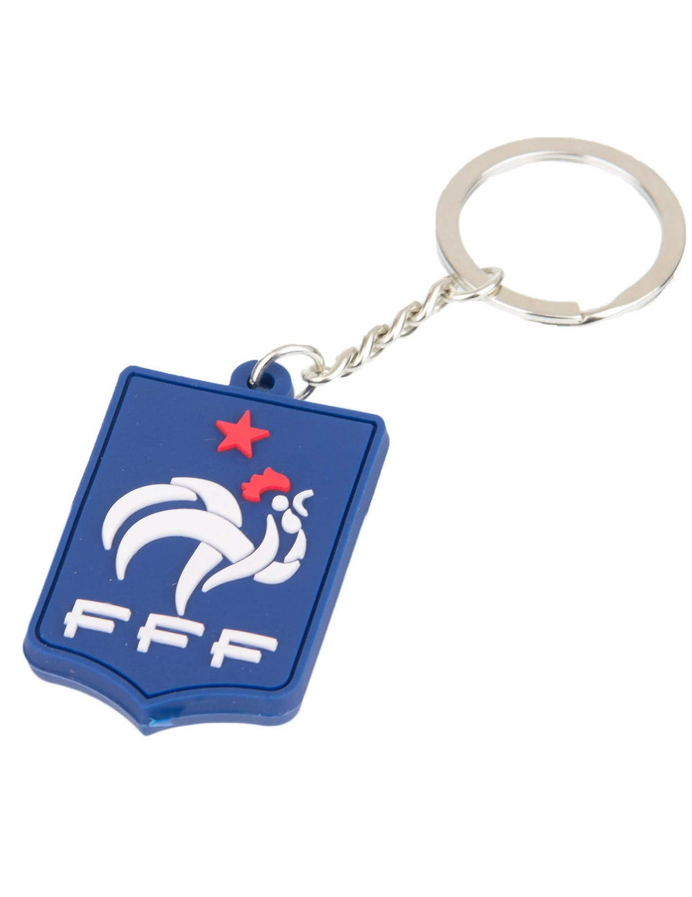 Porte-clés silicone France FFF pour supporter bleu