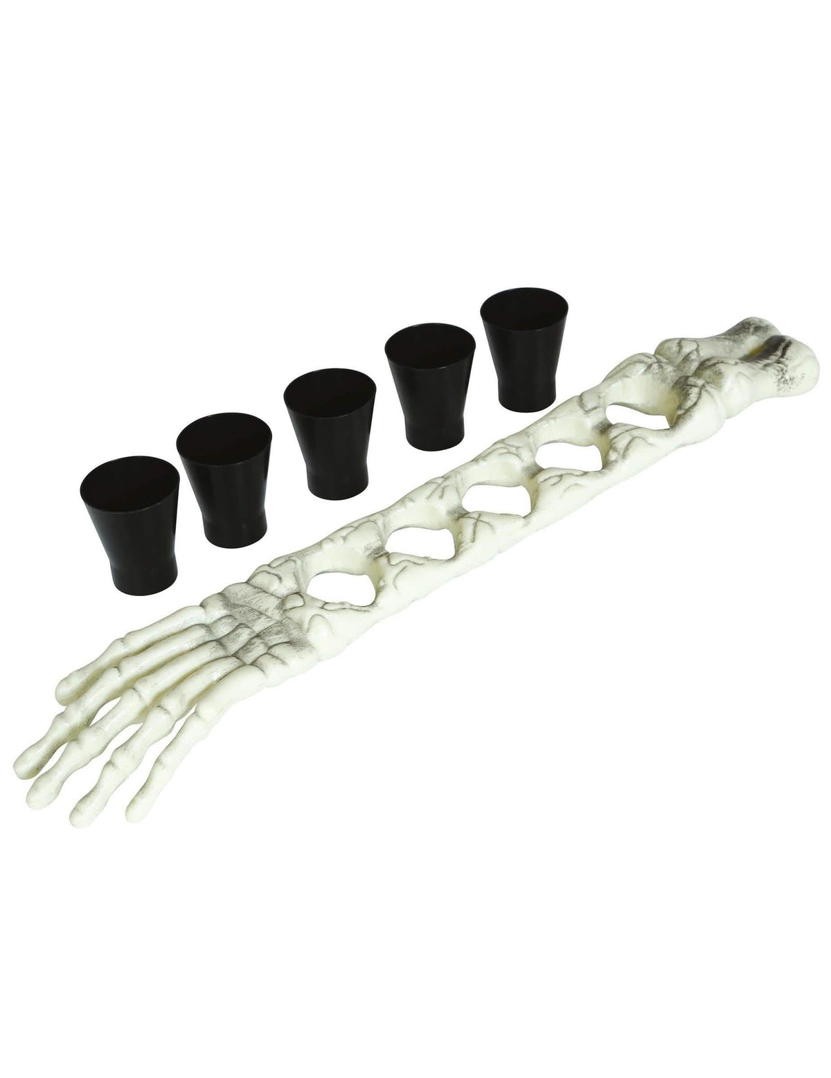 Détail des gobelets et du support du porte shooters squelette