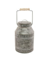 Pot à lait vintage champêtre pour décoration en zinc avec couvercle