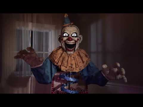 Décoration animée clown Jack in the box 180 cm