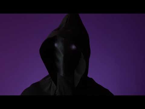 Masque intégral à capuche visage invisible et yeux lumineux blanc adulte
