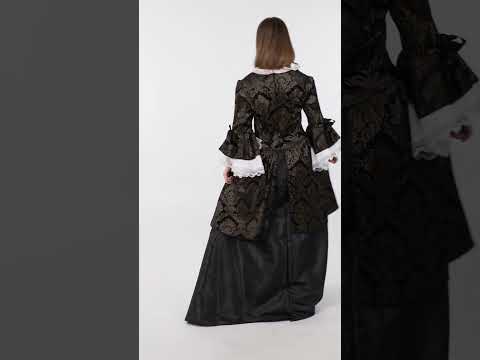 Déguisement marquise noir et doré femme