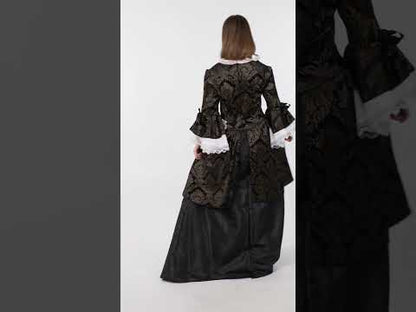 Déguisement marquise noir et doré femme