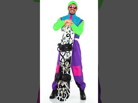 Déguisement snowboarder fluo adulte