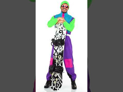 Déguisement snowboarder fluo adulte