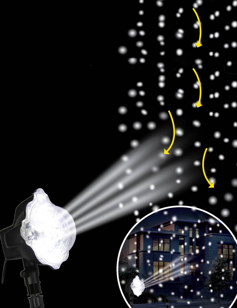 LED-Projektor mit Schnee-Effekt für den Außenbereich Weiß
