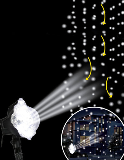 Projecteur à LED effet neige pour extérieur blanc