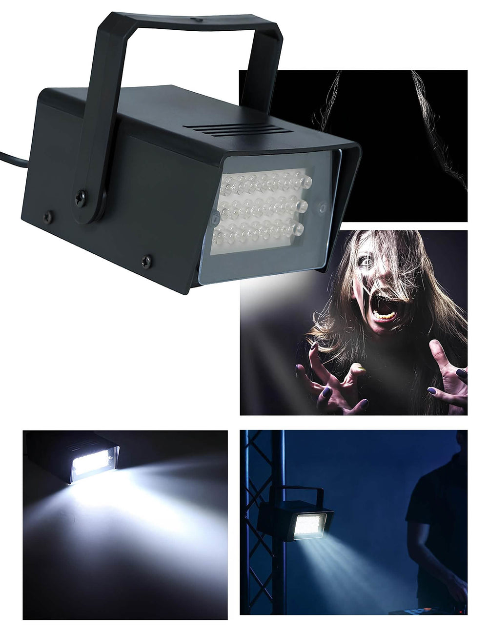 Projecteur lumière Flash stroboscopique pour fête noir 35 LED