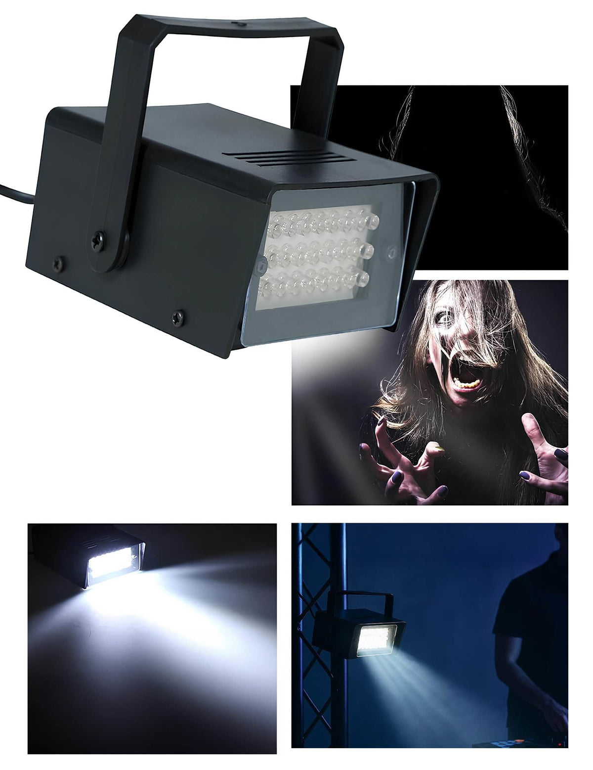 Projecteur lumière Flash stroboscopique pour fête noir 35 LED