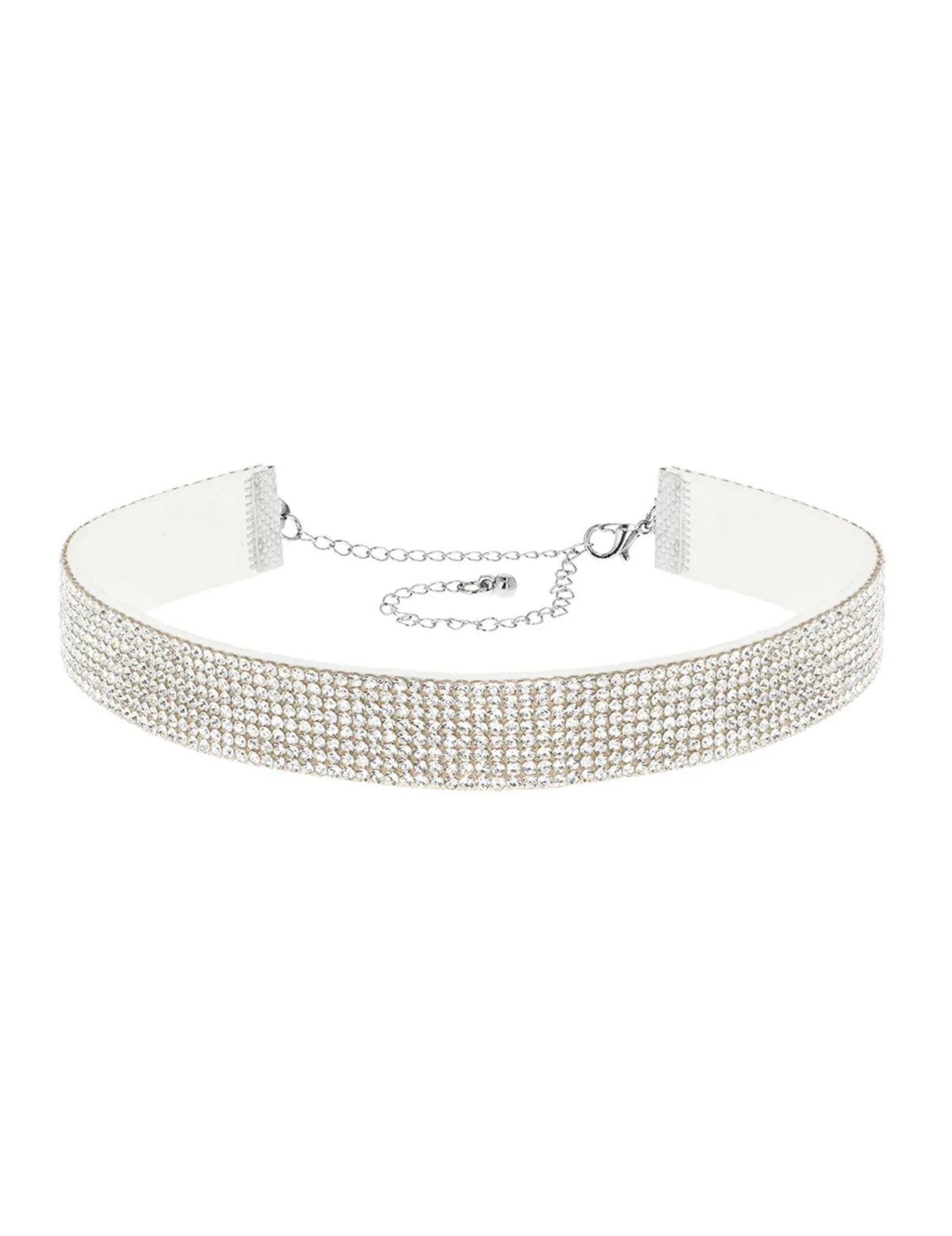Elegantes weißes Strass-Halsband für Damen