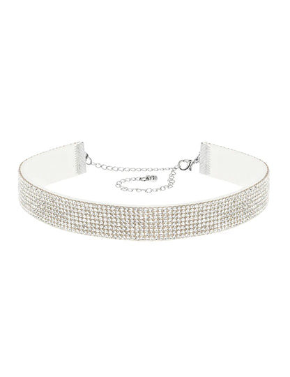 Elegantes weißes Strass-Halsband für Damen