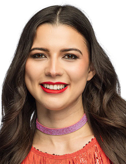 Rosa Strass-Choker für Damen