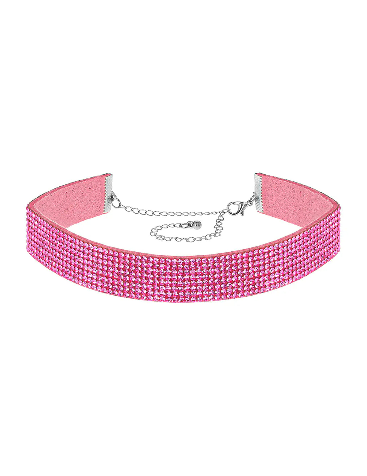 Rosa Strass-Choker für Damen
