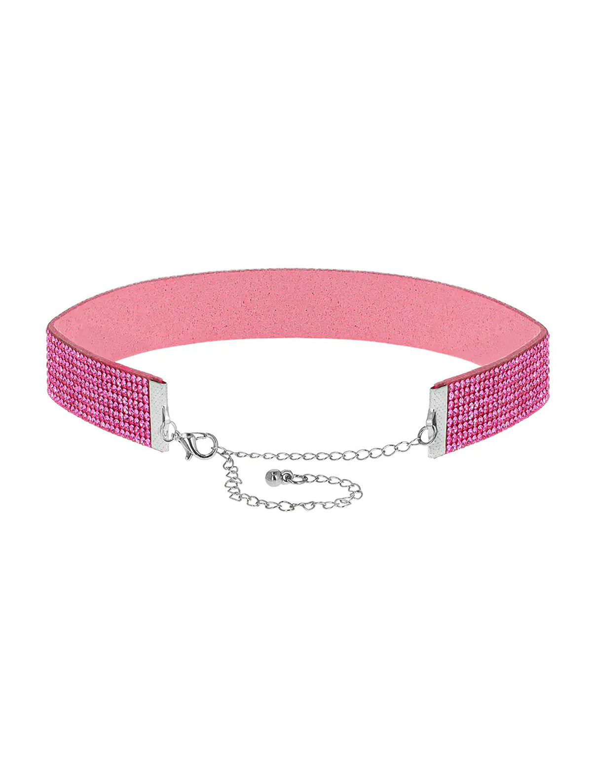 Rosa Strass-Choker für Damen