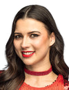 Rotes Strass-Halsband für Damen