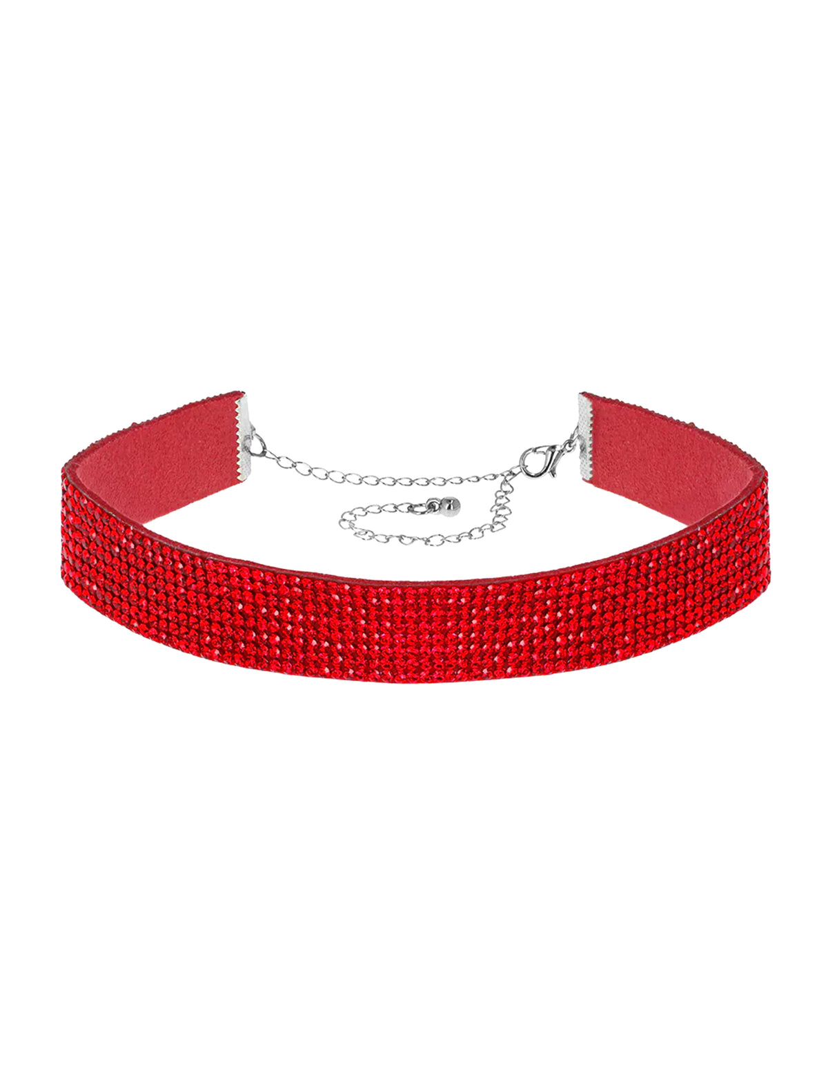 Rotes Strass-Halsband für Damen