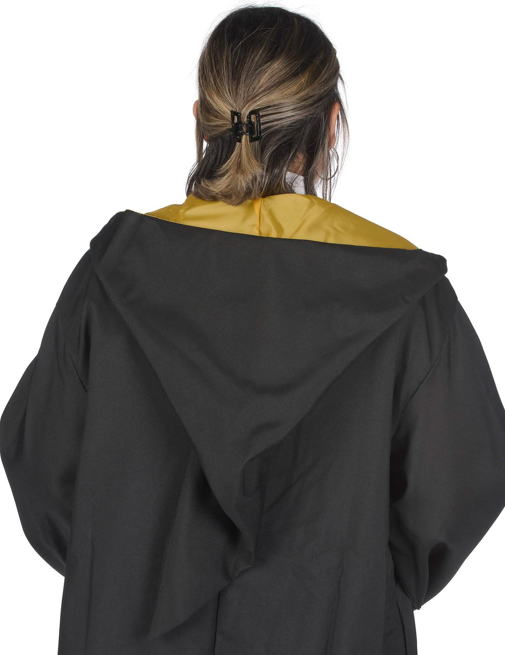 Vue de dos de la capuche du Réplique luxe robe de sorcier Poufsouffle