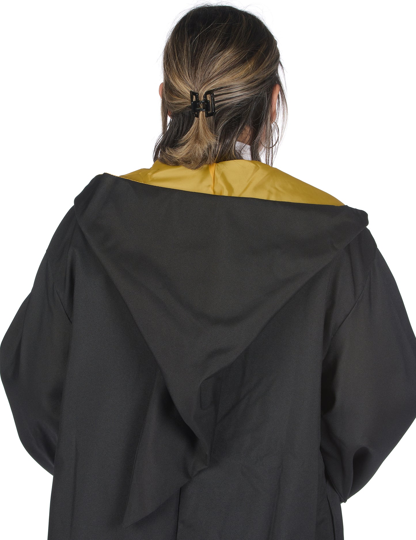 Vue de dos de la capuche du Réplique luxe robe de sorcier Poufsouffle