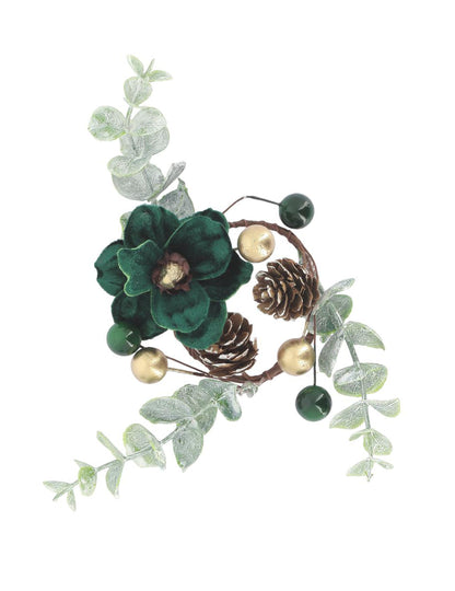 Serviettenring "Elegance" Samt Dunkelgrün & Gold - 14 cm