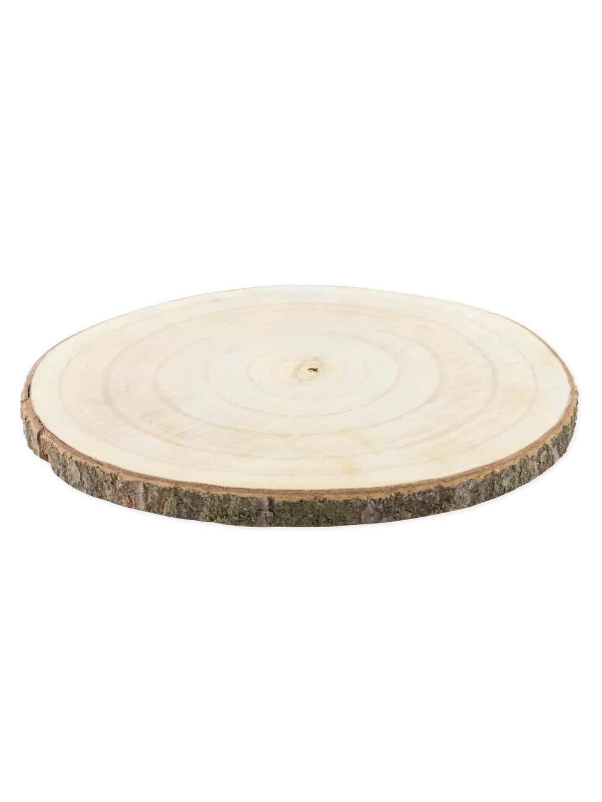 Holzscheibe aus Naturholz zur Dekoration in heller Holzoptik mit Rinde