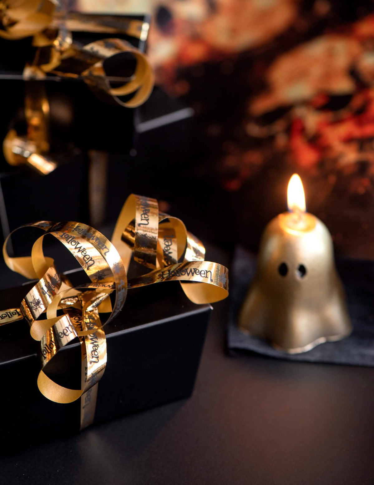 Halloween Dekoband in Gold-Optik 10 mm x 25 m