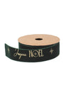 Frohe Weihnachten Samtband, dunkelgrün & gold, 2,5 cm x 3 m