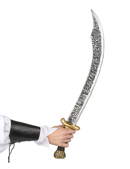 Détail de la lame courbée du sabre prince arabe