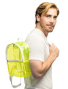 Sac à dos transparent pour adulte jaune fluo