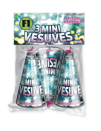 Fontaines scintillantes Mini Vésuve pour extérieur lot de 3 durée 25 secondes