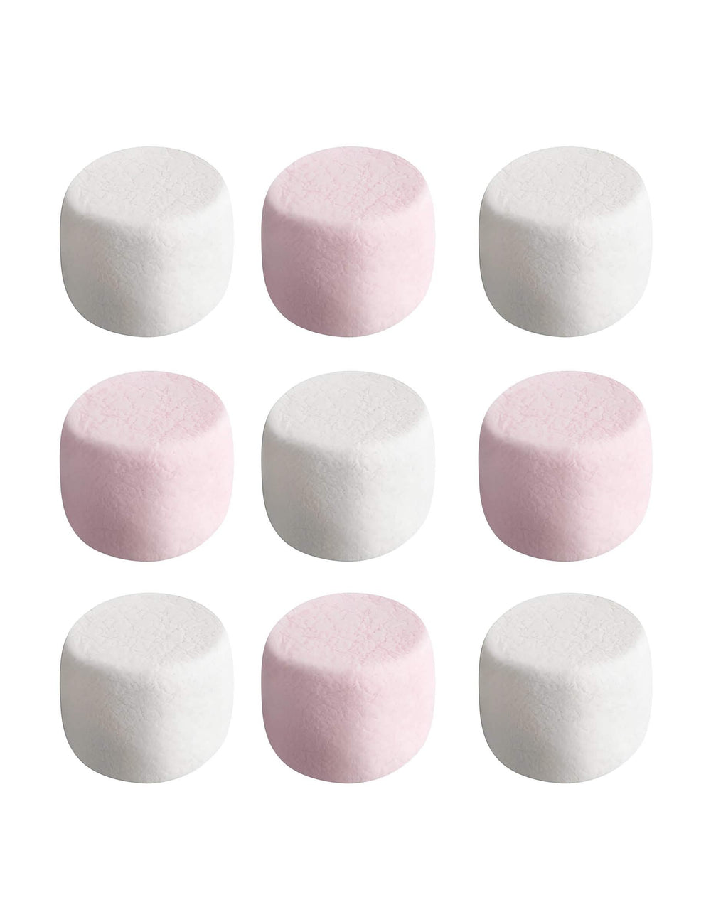 Detail der rosa und weißen Marshmallows der Haribo Chamallows Süßigkeiten-Tüte