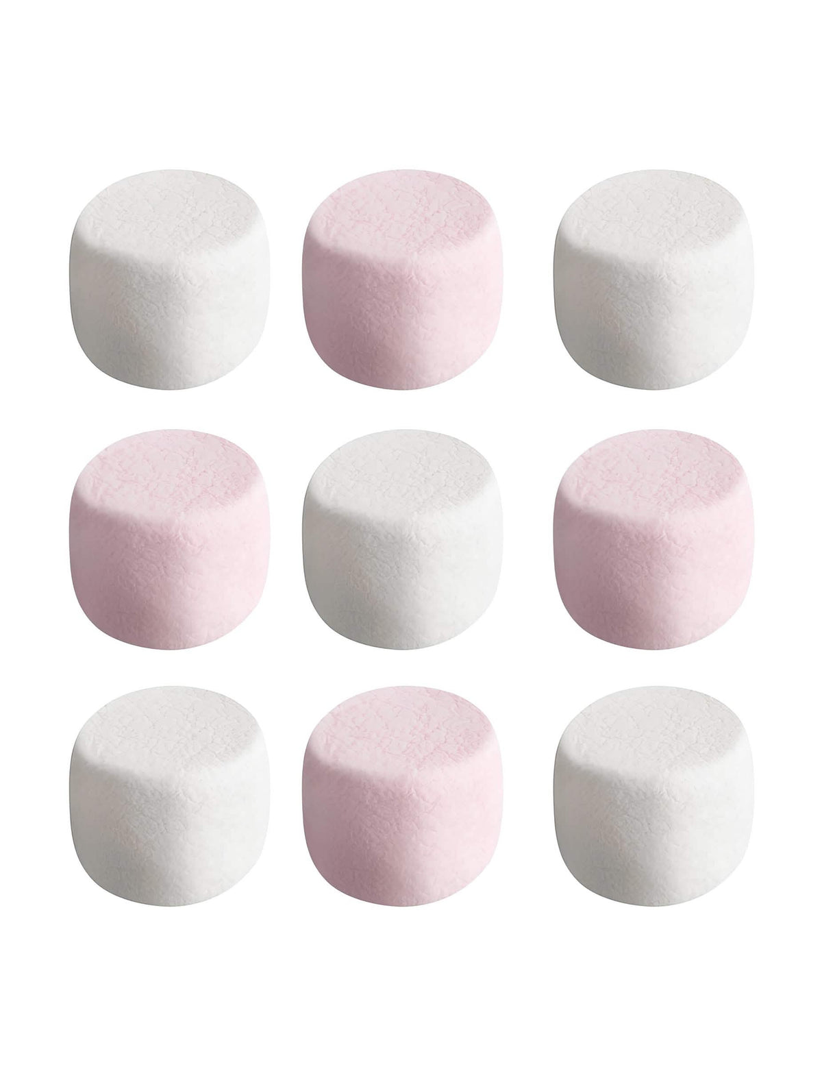 Detail der rosa und weißen Marshmallows der Haribo Chamallows Süßigkeiten-Tüte
