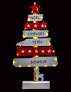 Décoration sapin lumineux de Noël pour intérieur rouge et blanc à LED