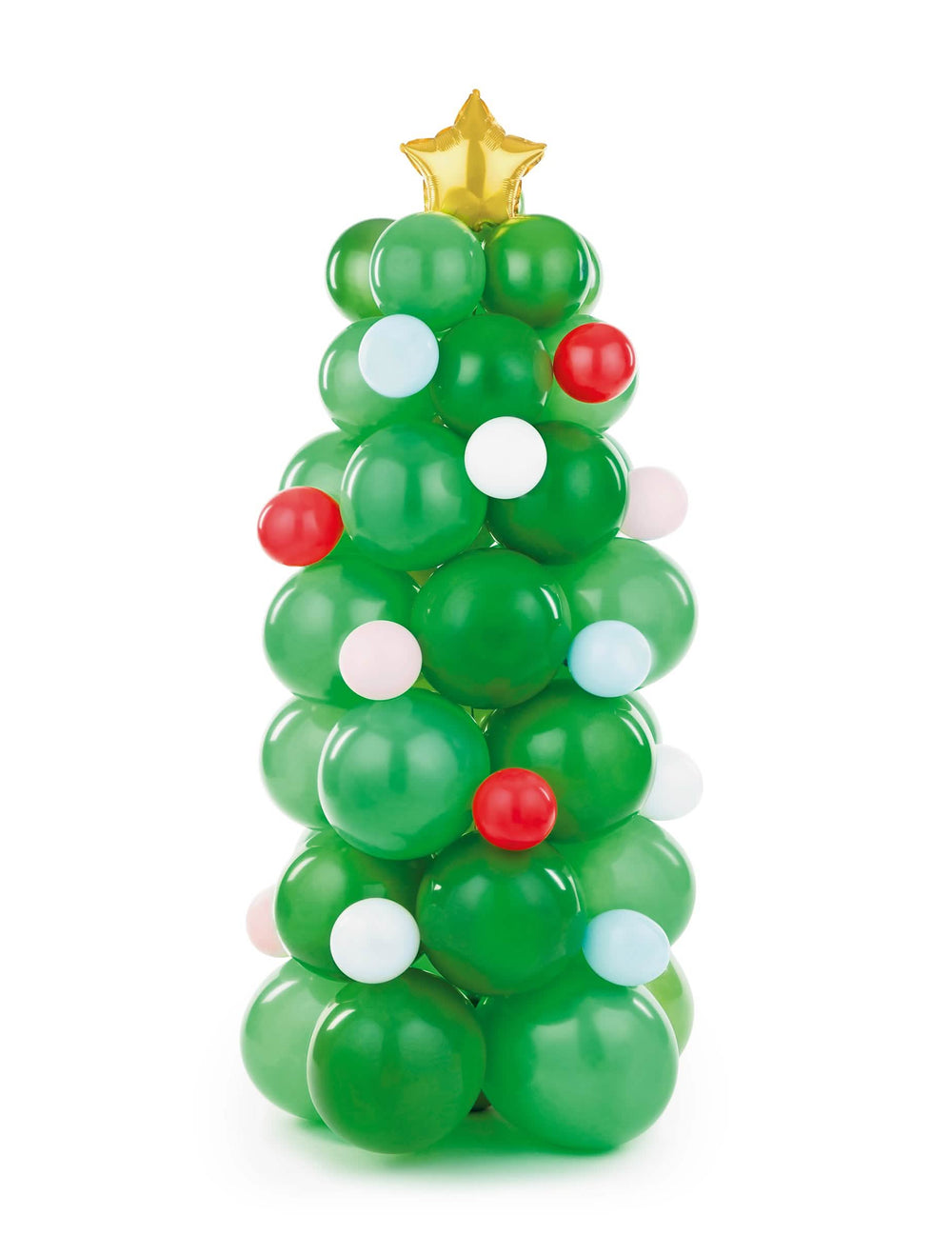 Bouquet de ballons Sapin de Noël pour décoration vert avec étoile dorée