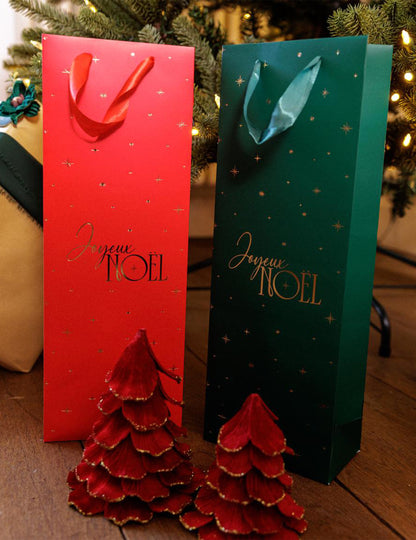Weihnachtsbaum aus Samt in Rot und Gold 12 x 16 cm