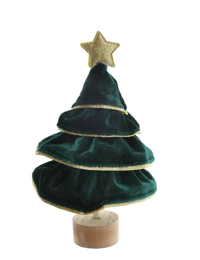 Glitzerndes Weihnachtsbäumchen Tannengrün 7 x 12 cm