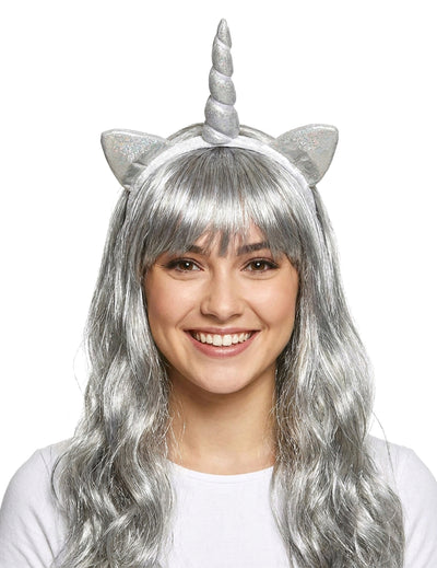 Einhorn Haarreif für Erwachsene silber