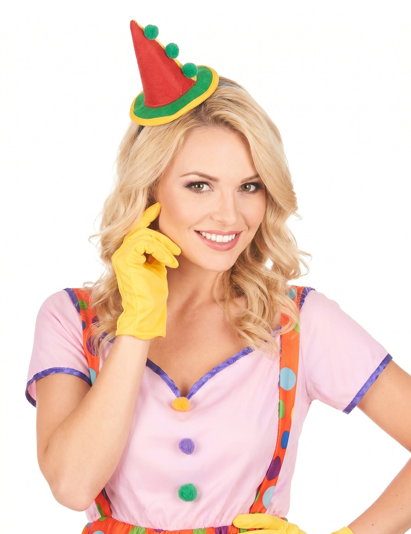 Clown Haarreif mit Minihut für Erwachsene