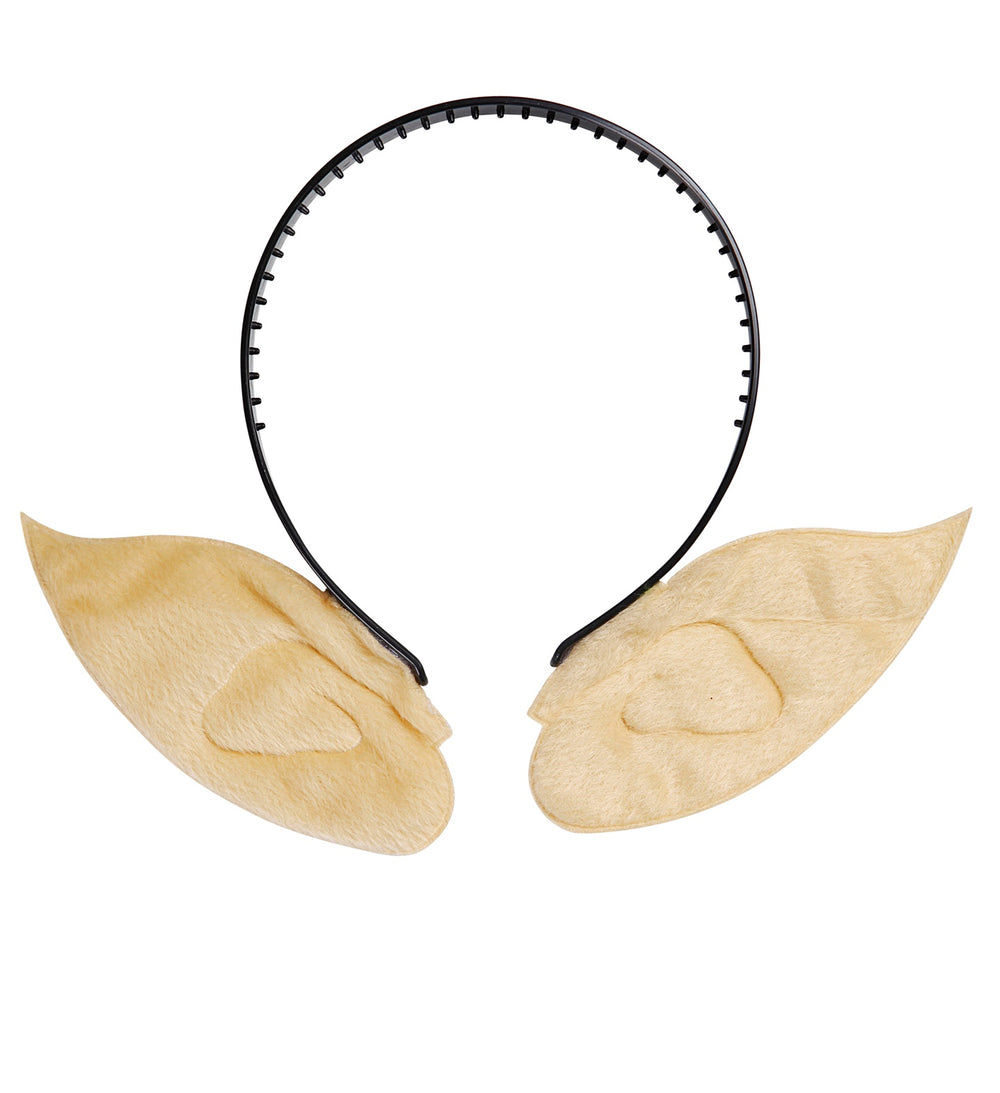 Serre-tête oreilles d'elfe pour adulte beige et noir