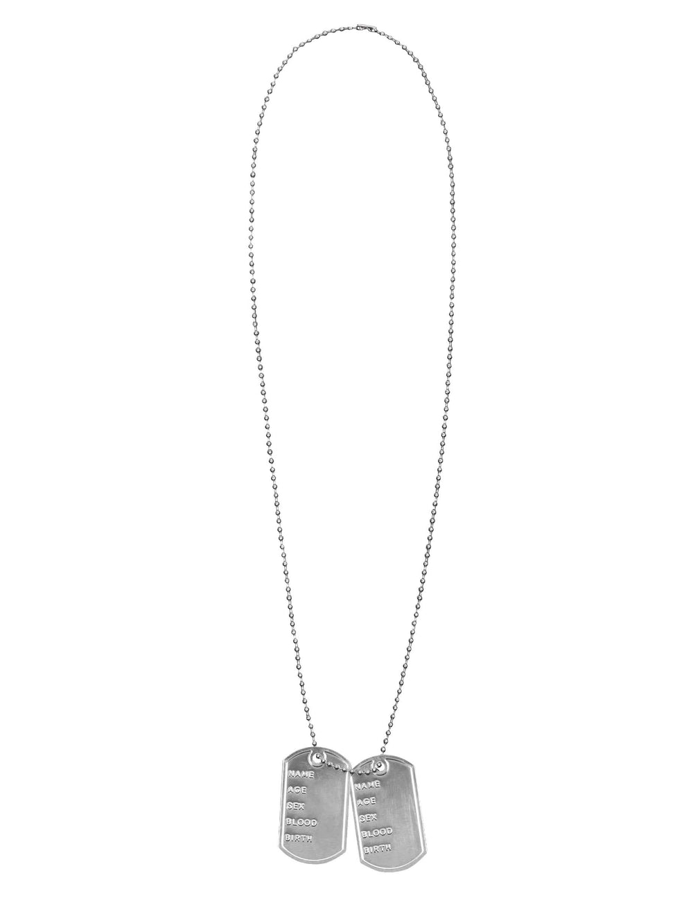 Collier avec plaques d'identité du set accessoires soldat militaire