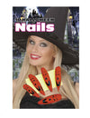 Set de 10 faux ongles citrouilles pour adultes orange et noir