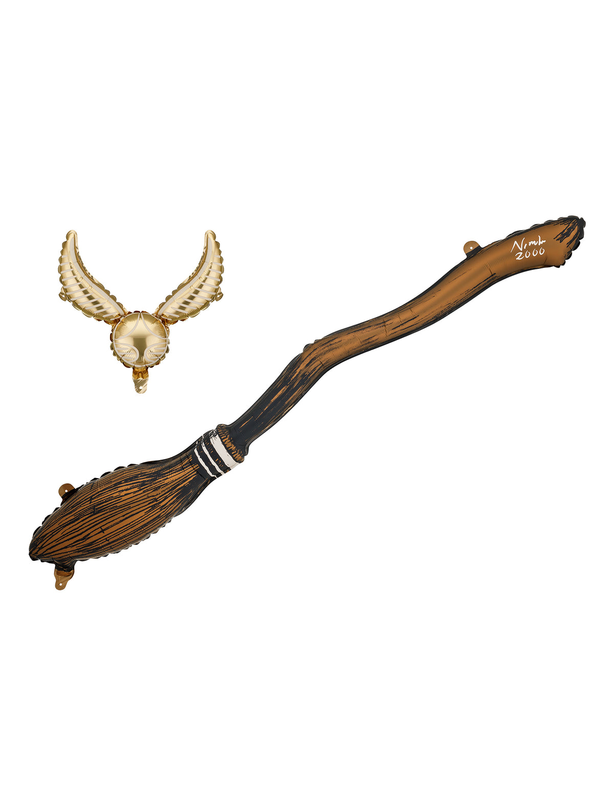 Harry Potter™ Folienballon-Duo Besen & Goldener Schnatz