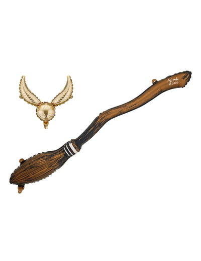 Harry Potter™ Folienballon-Duo Besen & Goldener Schnatz
