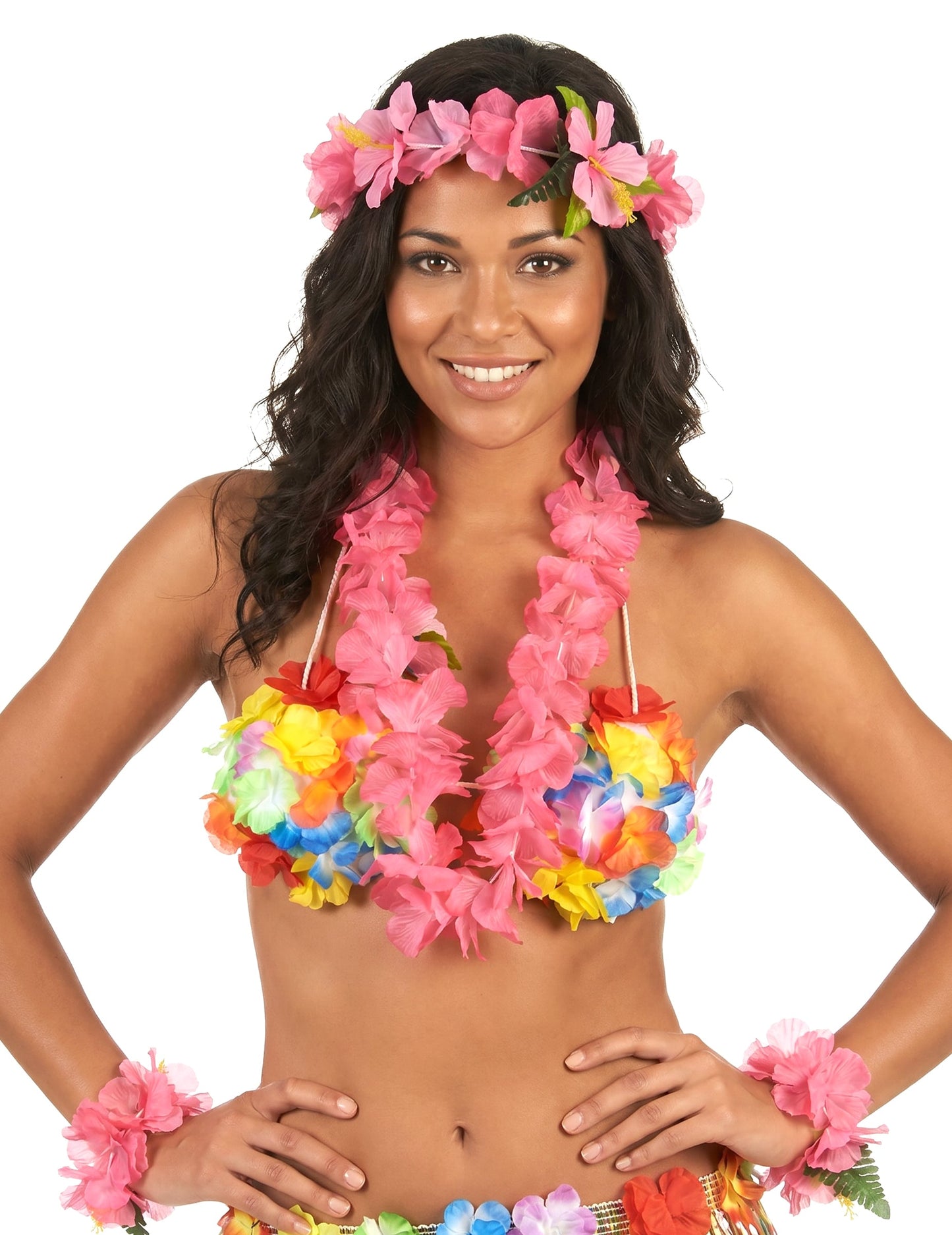 Hawaii Set rosa für Erwachsene