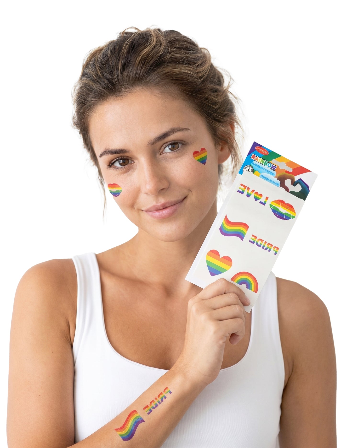 Gay Pride-Klebetattoos Regenbogen 6 Stück bunt