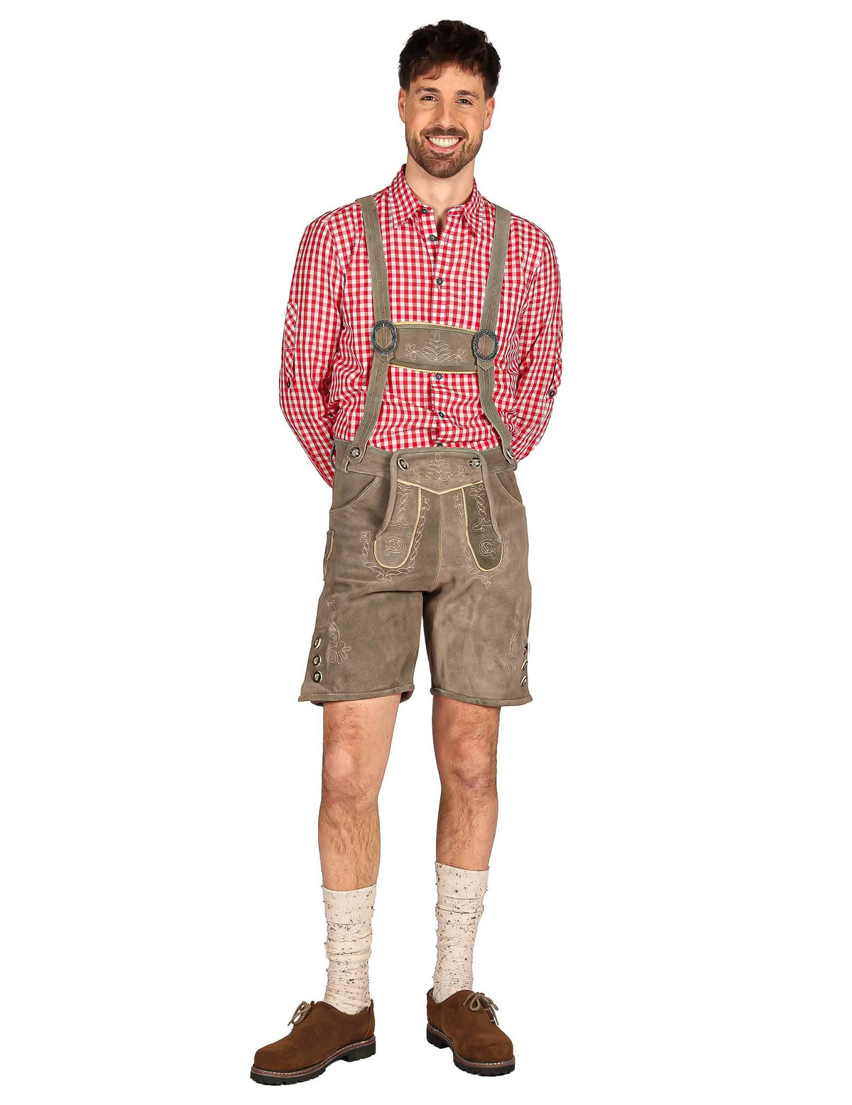 Traditionelle bayerische Trachten-Shorts Grau für Herren - Premium