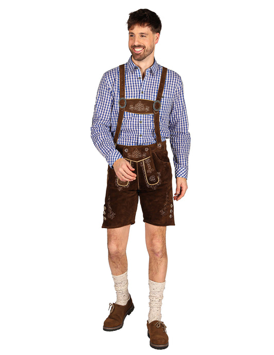 Traditionelle bayerische Shorts dunkelbraun Premium Herren