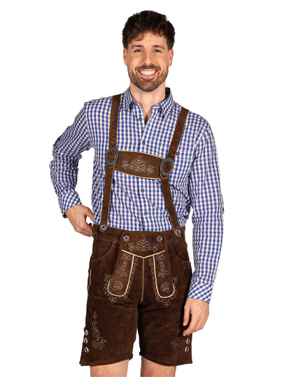 Traditionelle bayerische Shorts dunkelbraun Premium Herren