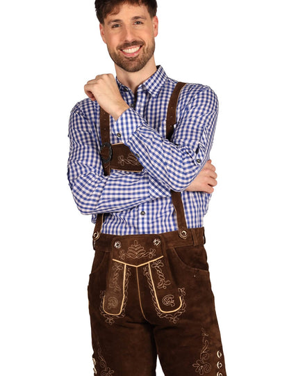 Traditionelle bayerische Shorts dunkelbraun Premium Herren