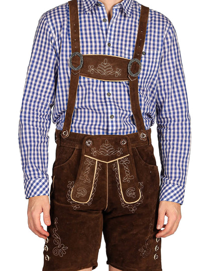 Traditionelle bayerische Shorts dunkelbraun Premium Herren