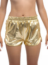 Goldene Metallic-Shorts für Damen